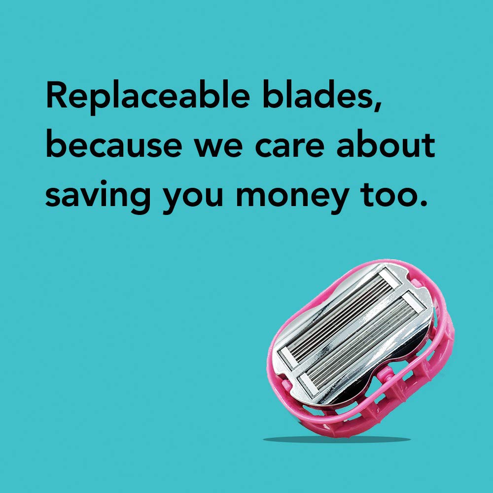 Premium Omnishaver with Pink Travel Case - The Fastest Way to Shave Head, Legs, Arms, Body, an Alternative to Disposable Shaving Razors Self Cleans & Strops During Use | Bald Head Shaver for Women