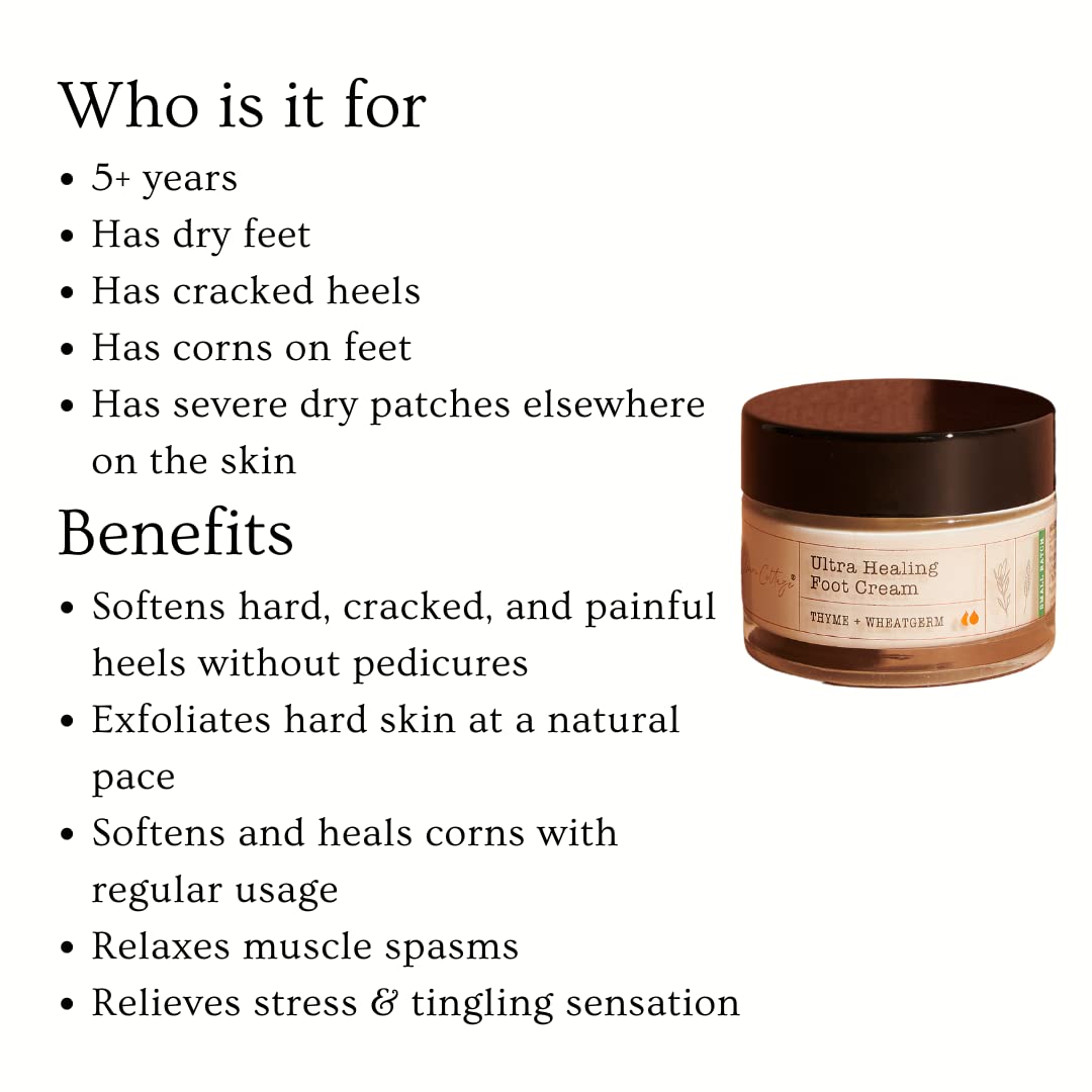 Oleum Cottage Ultra Healing Foot Cream, Made with Cold Pressed Oils Of Wheatgerm and Castor, Softens Feet, Heals Cracked Feet, Multi Purpose Balm for Dry Patches - 40 Grams (Pack Of 1)