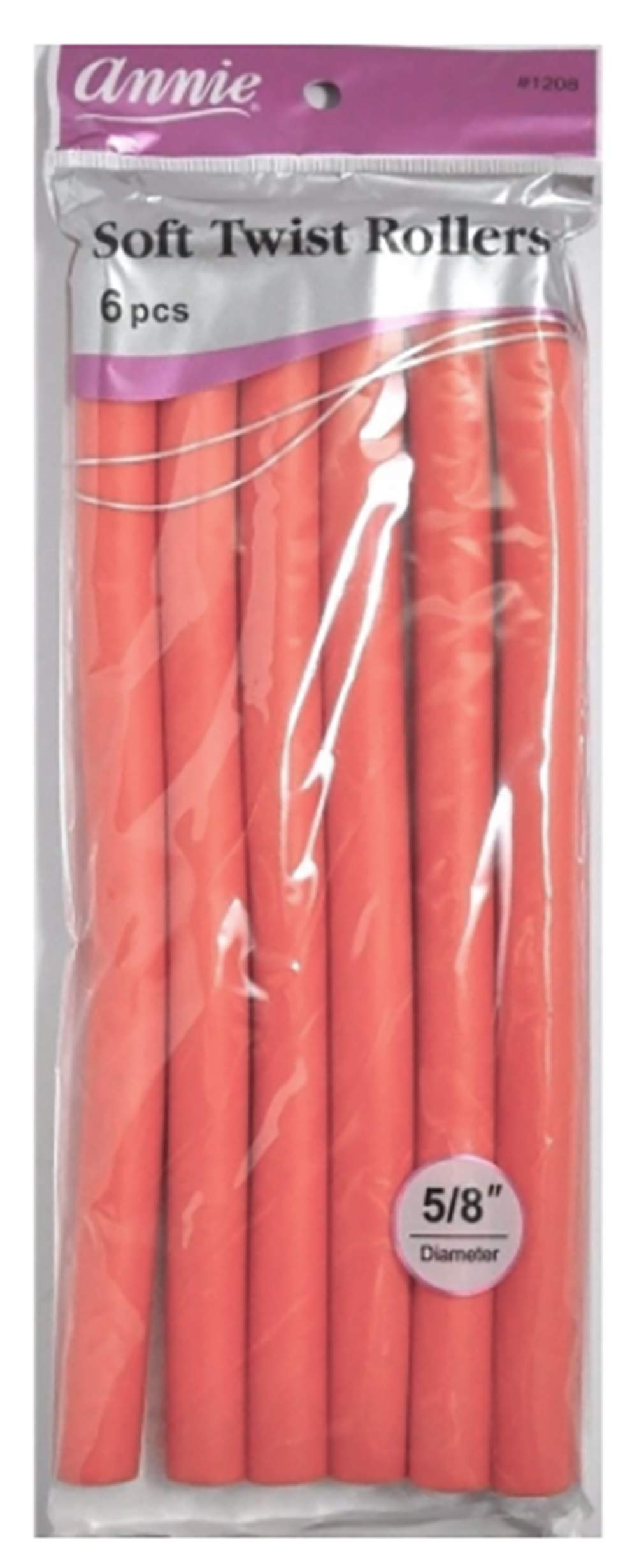 Annie 01208 Soft Twist Rollers, Orange, 6 Count