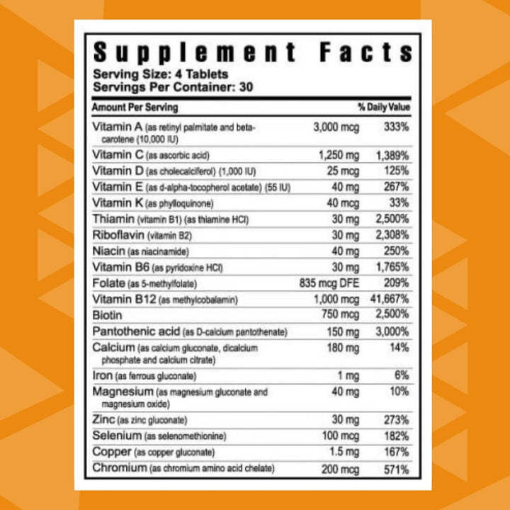 Youngevity Beyond Tangy Tangerine 2.0 Multi-Vitamin & Mineral Complex - Made with Natural & Whole Foods | 160,000 ORAC | 120 Tablets | 1 Bottle