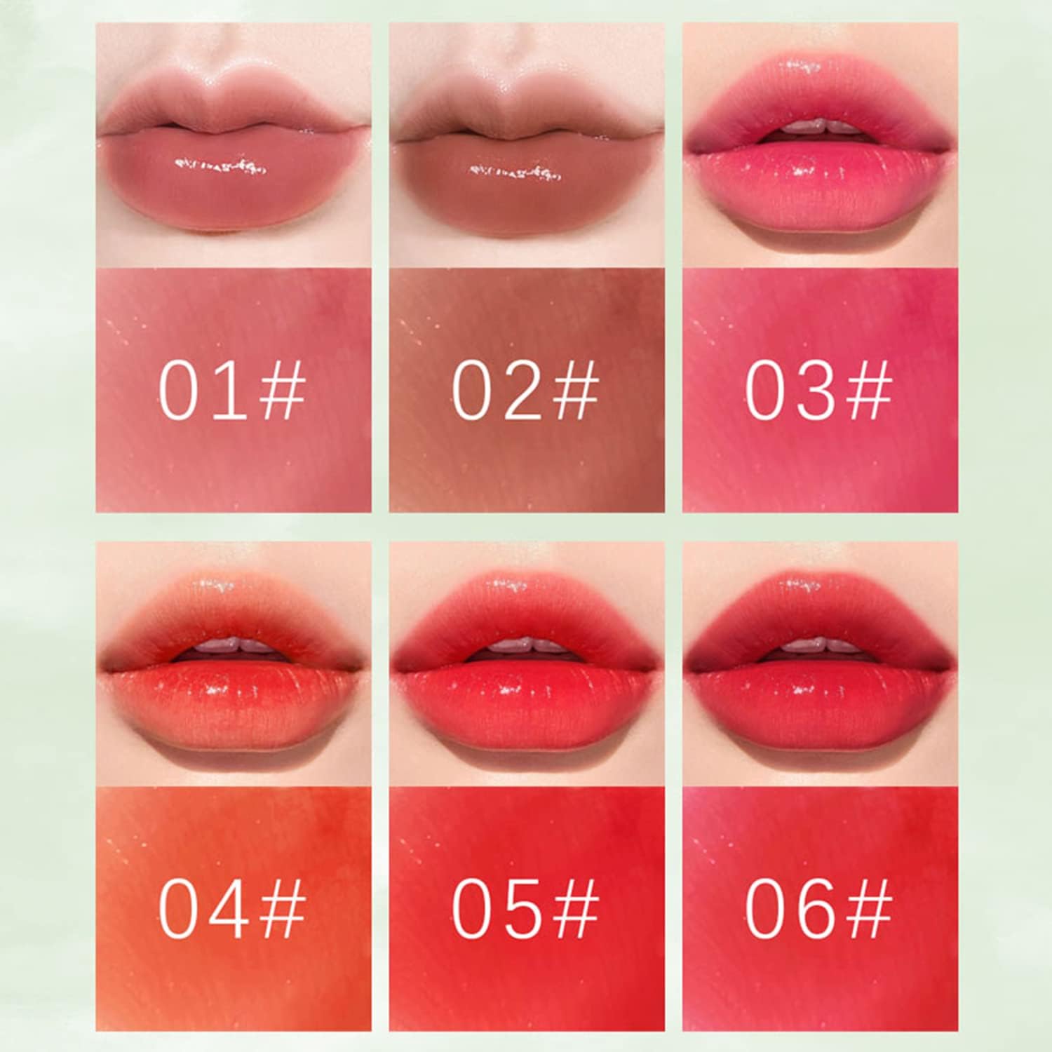 Minfei 6 Colors Lip Tint Stain Set,Korean Velvet Water Lip Tint,Natural Lip and Cheek Tint, Long lasting Non-Stick Cup Waterproof