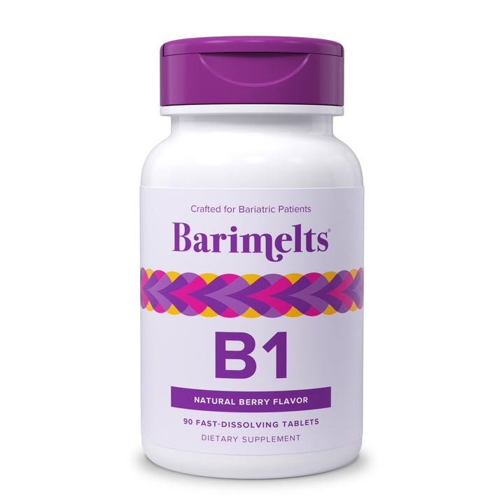 Barimelts Vitamin B1-90 Fast-Dissolving Tablets (3-Month Supply) - Sugar-Free Bariatric Vitamins for Women, Natural Berry Flavor