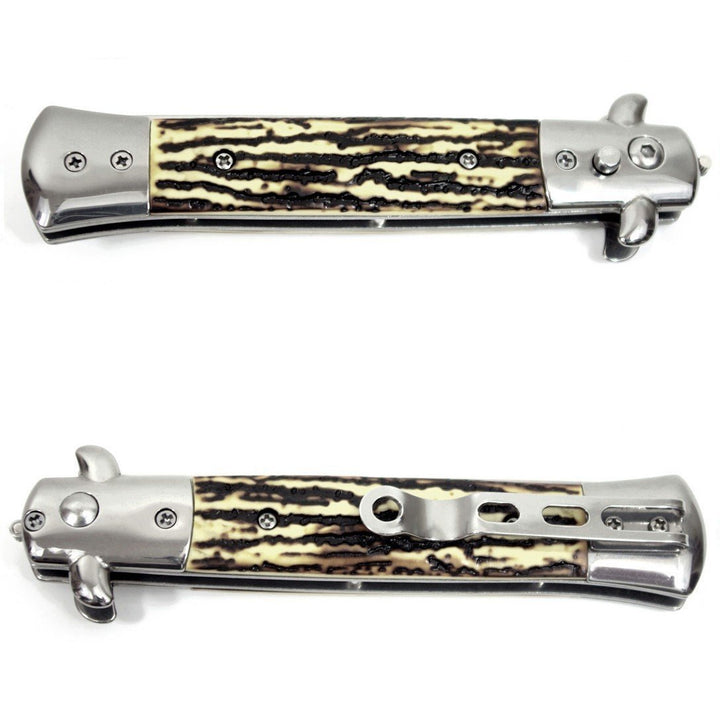 Le Fu Li Pocket Folding Flick Hair Comb For Beard, Mustache, Head Black Pearl Handle ~ Mens Pocket Comb stainless steel spring jump Brush Salon Beauty Tool