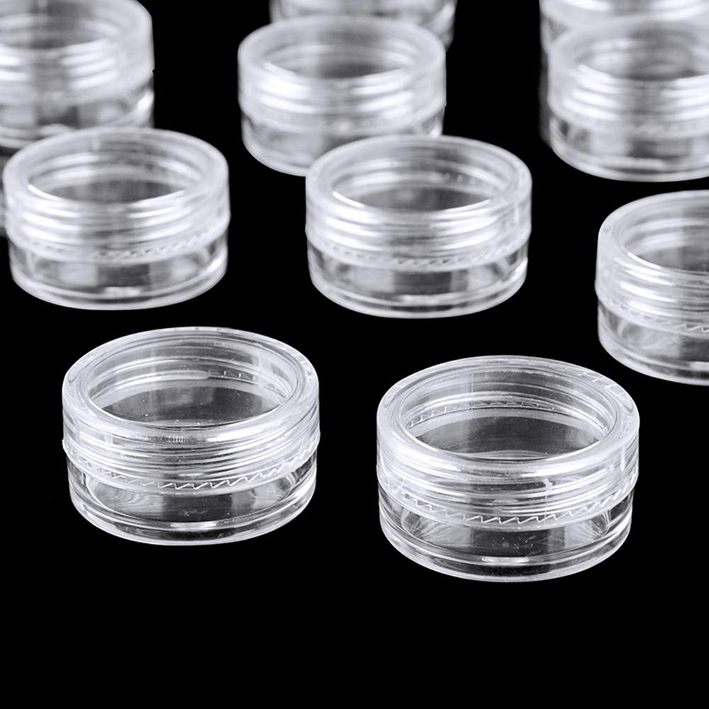 AKOAK 50 Pcs Portable 5g Plastic Transparent Vial Cosmetic Empty Bottle, Eye Shadow Lipstick Container