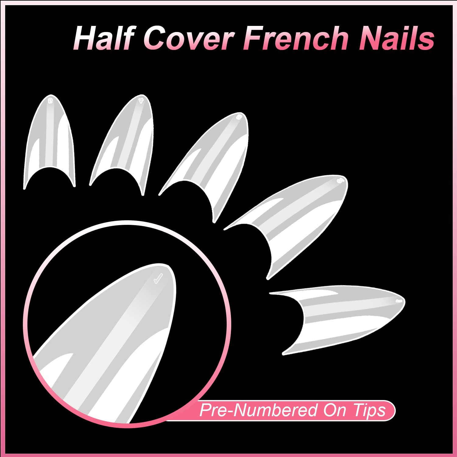Natural Stiletto Nail Tips Half Cover Acrylic False Nail Tips MEKK 600PCS Fake Nail Tips for Nail Salons and DIY Nail Art at Home,10Sizes ââ‚¬¦