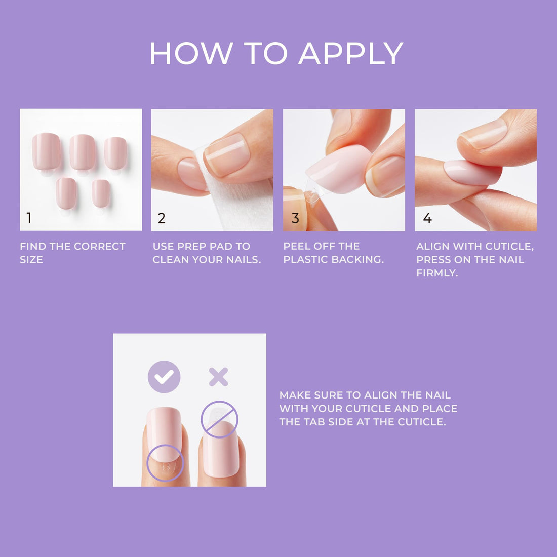 KISS imPRESS Color Press-On Manicure, Gel Nail Kit, PureFit Technology, Short Length, “Picture Purplect”, Polish-Free Solid Color Mani, Includes Prep Pad, Mini File, Cuticle Stick, and 30 Fake Nails