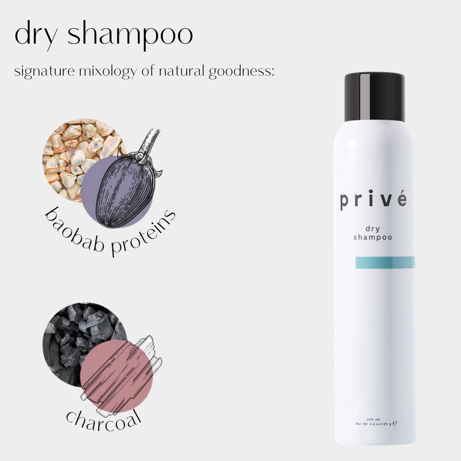 PrivÃƒ© Dry Shampoo Spray ââ‚¬â€œ Cleans Hair and Scalp, Leaving No White Residue and Imparts Incredible Volume, for All Hair Types (4.4 oz)