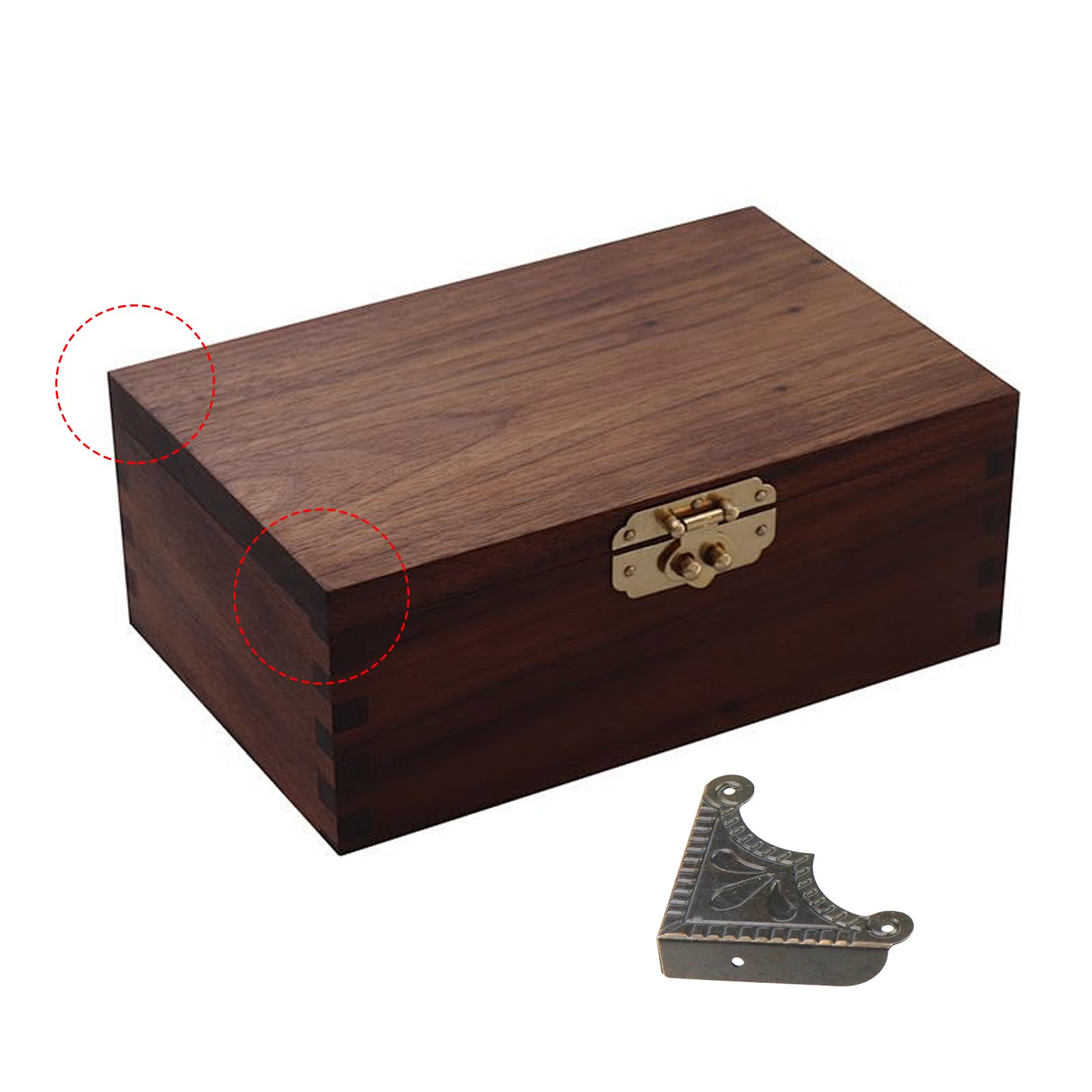 Antrader 12Pcs Metal Box Corner Guard Protector Safety Bumpers Decorative Furniture Edge Covers with Screws Bronze Tone 1.5 x 1.5