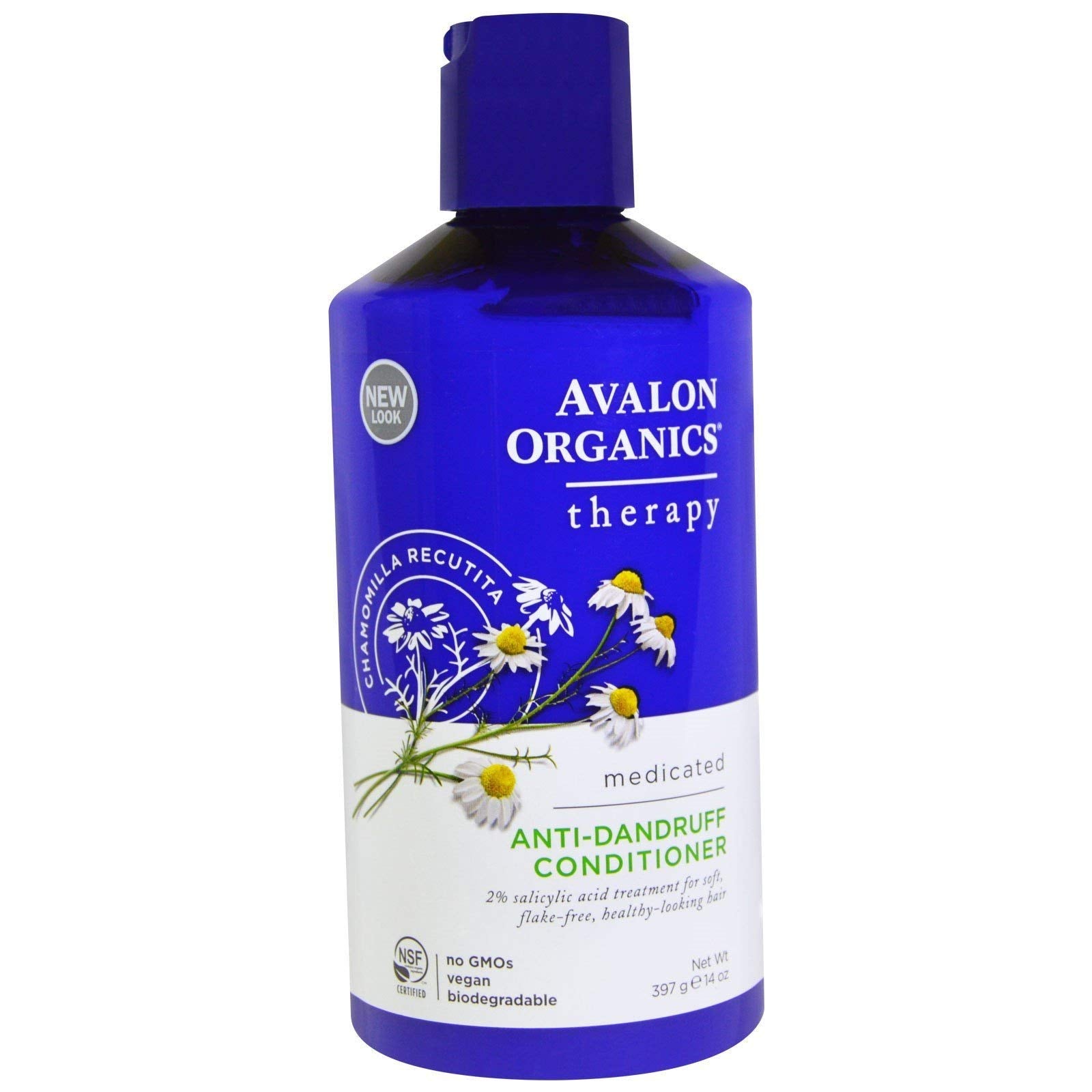 Avalon Organics Anti-Dandruff Shampoo and Anti-Dandruff Conditioner Bundle With 2% Salicylic Acid, Aloe Vera, Tea Tree, Chamomille and Essential Oils, 14 fl. oz. each