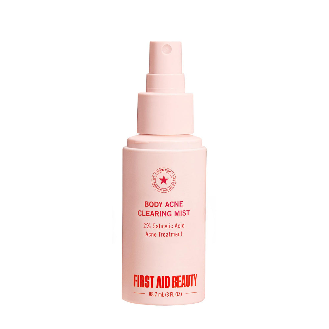 First Aid Beauty Body Acne Spray - Maximum Strength Body Acne Treatment With 360-Degree Sprayer - 2% Salicylic Acid Formula, (3.0 oz)