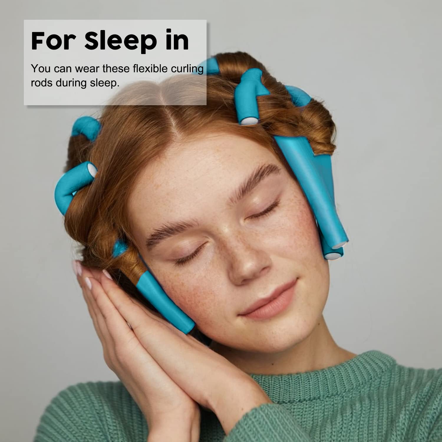 xnicx 47pcs Hair Flexi-Rods Curlers Flexible Rods Set Girls Women Ladies Kids No Heat Hair Rollers Soft Foam Twist-Flex Rods for Short, Medium, Short Hair Curls