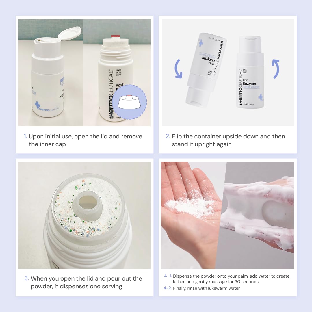 tHermoCEUTICAL Post Enzyme Gentle Cleanser - Daily Exfoliating Face Wash, Facial Scrub Exfoliator with Papaya Enzyme Powder, 1.4 fl.oz