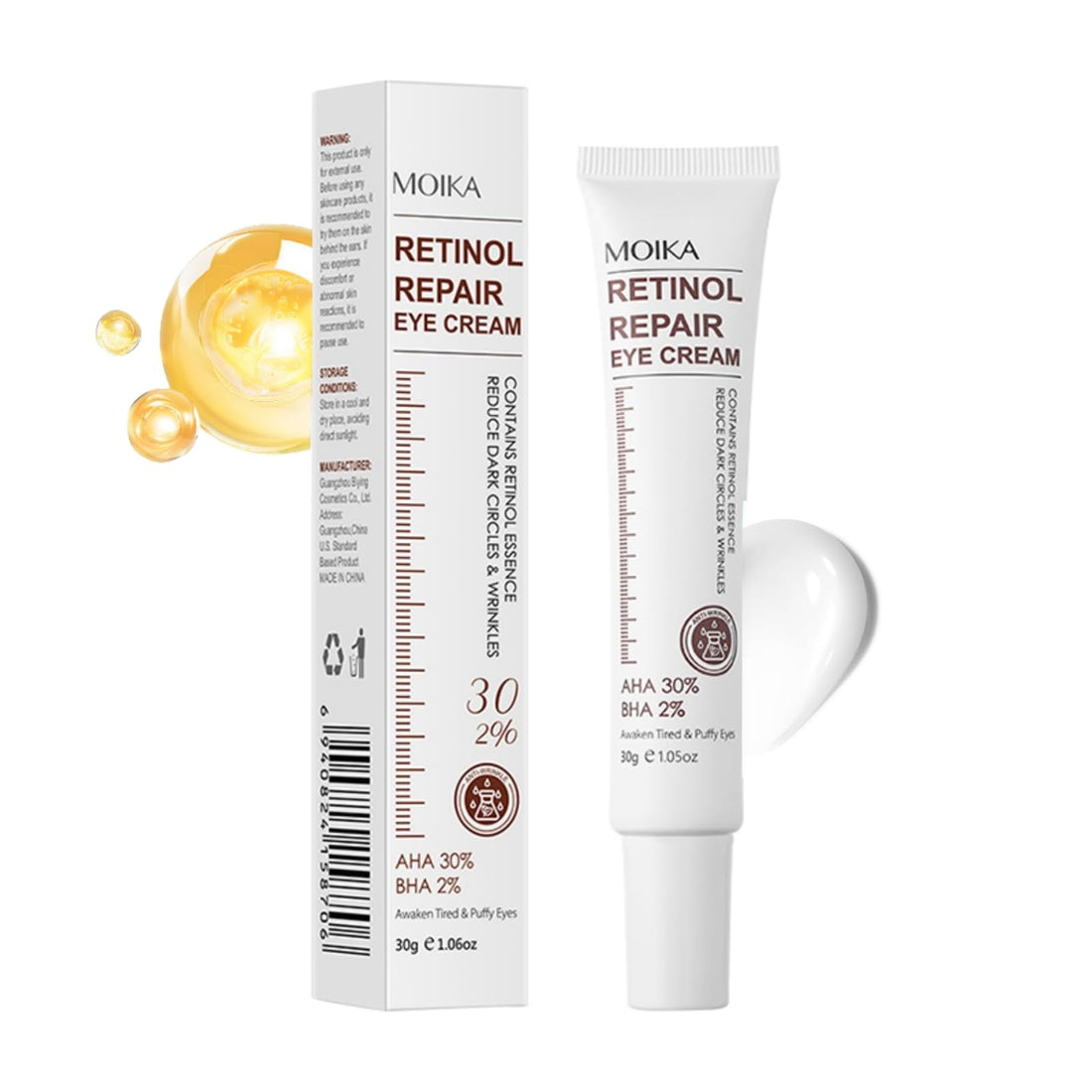Retinol Repair Eye Cream, Daily Anti-Aging Wrinkle Cream with Retinol to Reduces Fine Lines, Dark Circles, Eye Bags & Puffiness and Brighten Skin, 1.5 oz (1PCS)