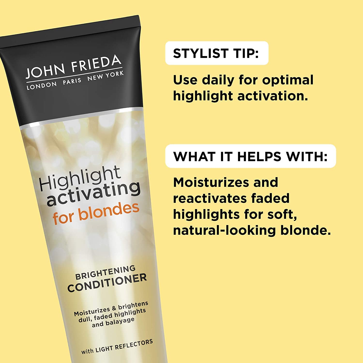 John Frieda Sheer Blonde Highlight Activating Enhancing Conditioner (For Lighter Blondes), 8.45 Oz (Pack of 3)