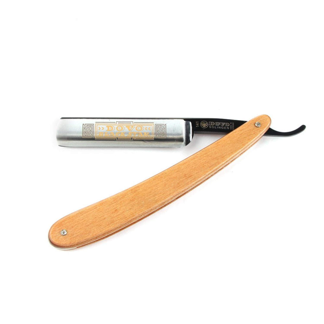 DOVO Black Star Straight Razor Brown Pakkawood Handle 5/8'