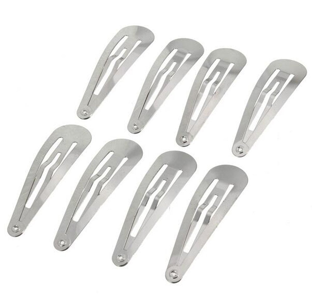 Pinklife Metal Silver 50 Pcs Mini Small 30Mm Snap Hair Clips Hair Pins Hair Barrettes Hair Accessories