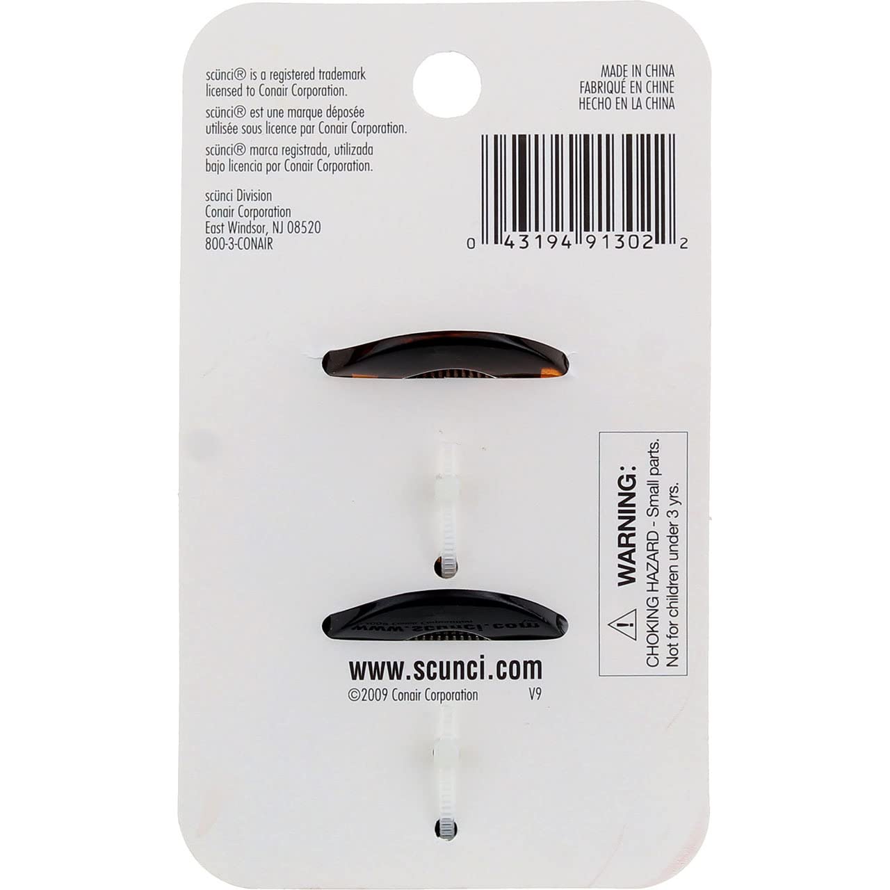 Scunci 9130203H048 Clutch Jaw Clips, 1.6 Ounce