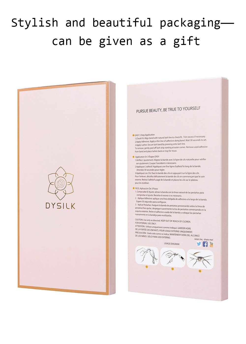 DYSILK Lashes False Eyelashes - Mink Lashes 5 Pairs 6D Faux Eyelash - Wispy Eyelashes Fluffy Strip Lashes Fake Eyelashes Reusable Lash Extension Kit | 15.5mm