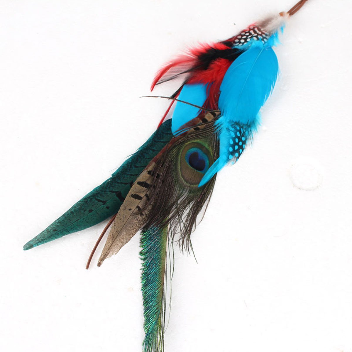 Suoirblss 1 Pc Handmade Boho Hippie Hair Extensions with Feather Clip Comb Hairpin Headdress DIY Accessories for Girls Women Lady