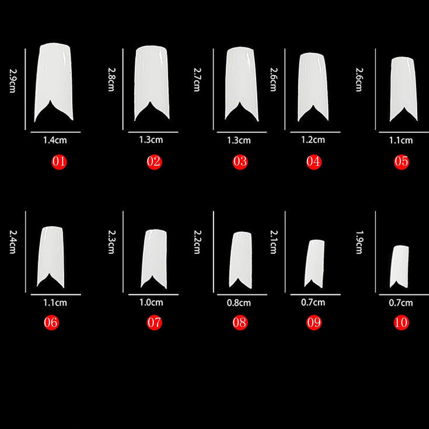 Enforten White V Shape Designer False French Nail Art Tips Pack Of 500Pcs