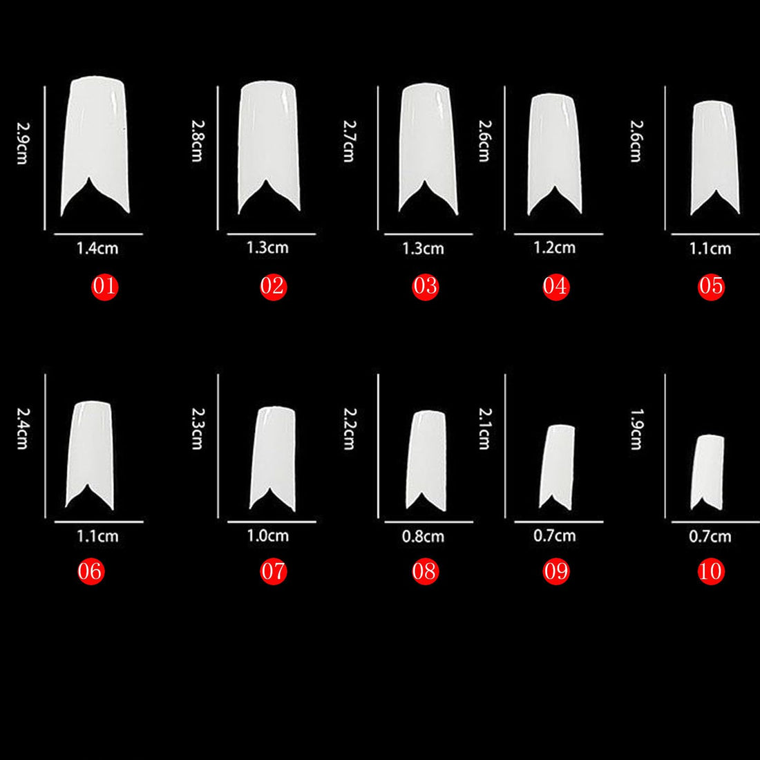 Enforten White V Shape Designer False French Nail Art Tips Pack Of 500Pcs