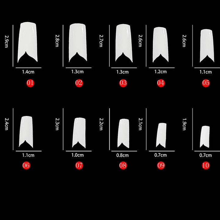 Enforten White V Shape Designer False French Nail Art Tips Pack Of 500Pcs