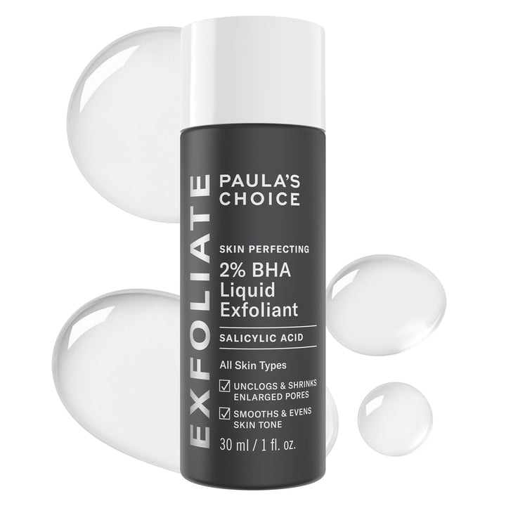 Paula's Choice Skin Perfecting 2% BHA Liquid Salicylic Acid Exfoliant, Gentle Facial Exfoliator for Blackheads, Large Pores, Wrinkles & Fine Lines, Travel Size, 1 Fluid Ounce