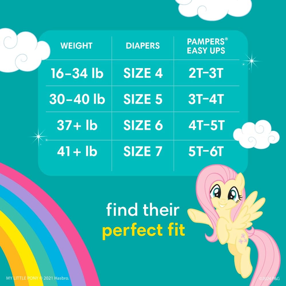 Pampers Training Pants - Easy Ups Girls & Boys - Size 2T-3T, 140 Count, My Little Pony Potty Underwear (Packaging May Vary)