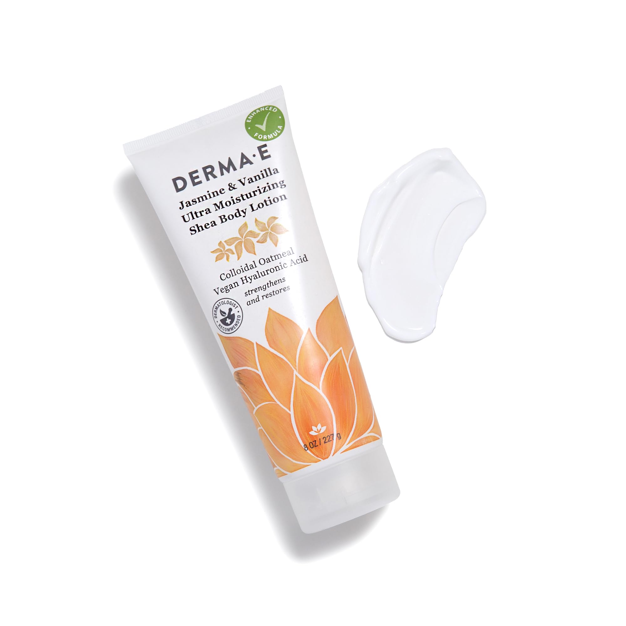 Derma-E Jasmine & Vanilla Hydrating Shea Body Lotion, 8 Ounce