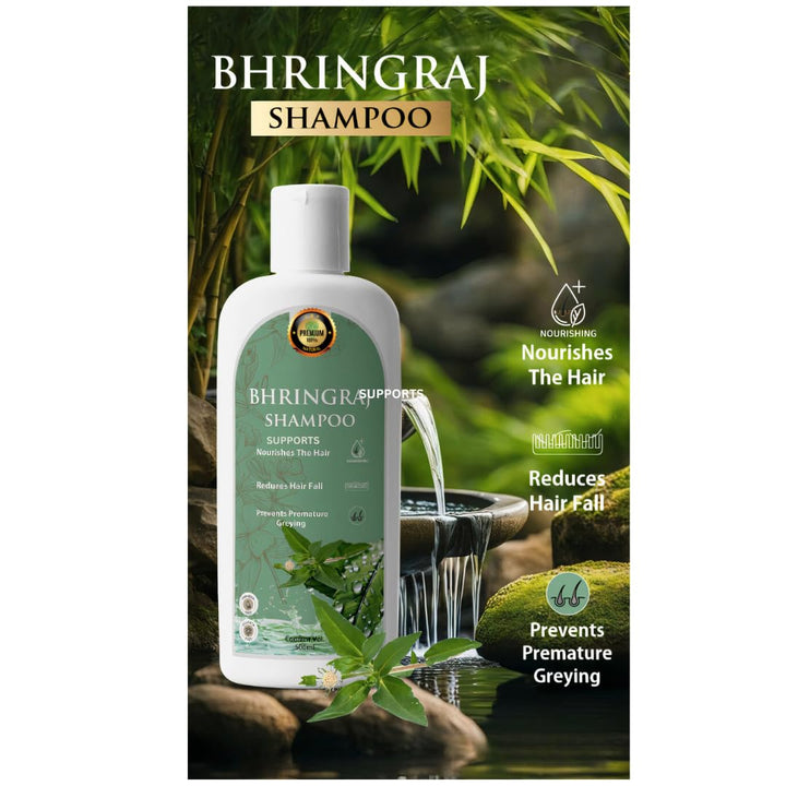 Bhringraj Shampoo, Eclipta Alba, King of Herbs for Hair For Hair Growth | Hair Cleanser | An Anti Hair Loss, Thickening formula, Anti Thinnining, for Women & Men, Anti Dandruff Treatment,16.9 oz