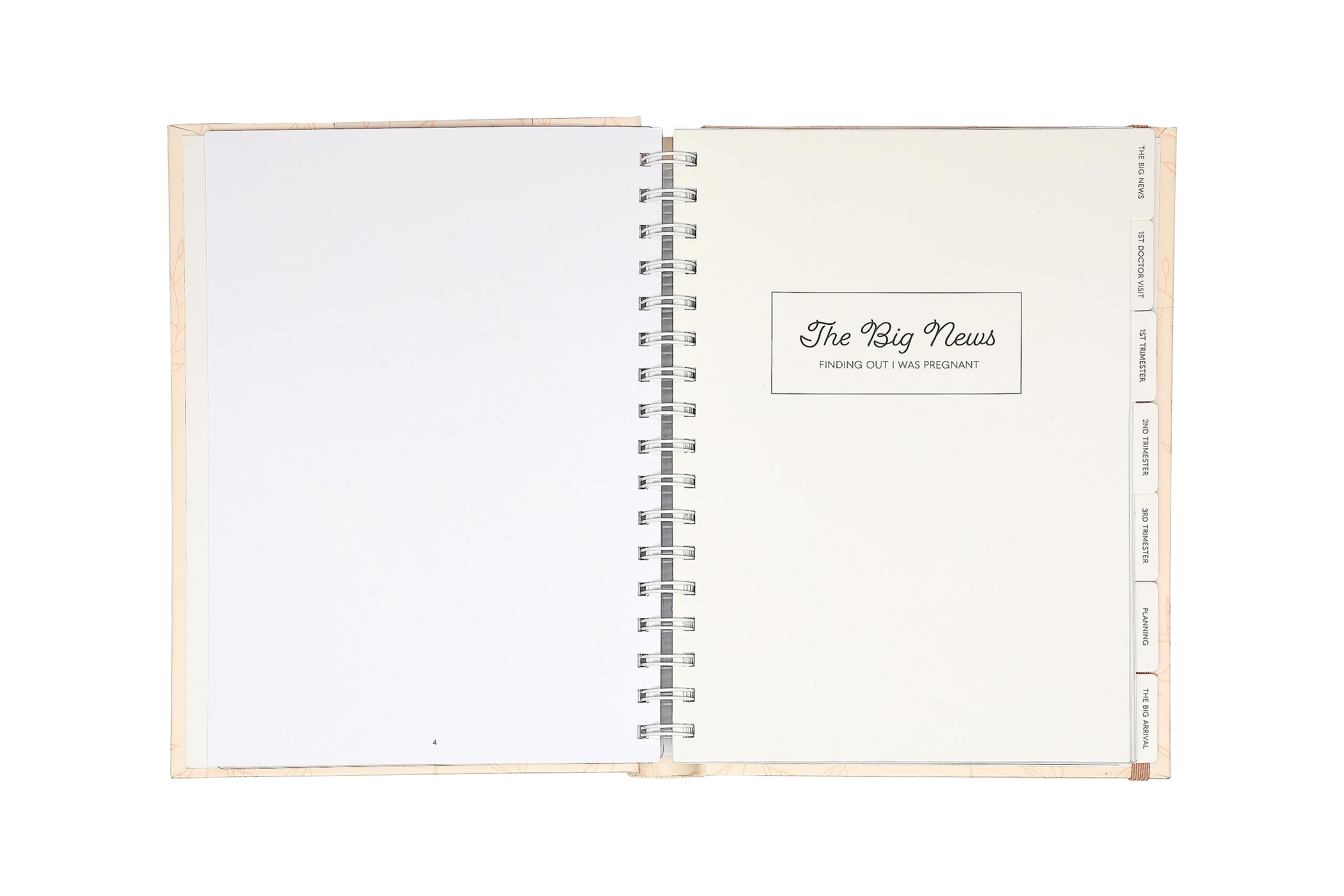 Pearhead Little Bundle of Joy Pregnancy Journal, Keepsake Pregnancy Memory Book with Sonogram Photo, First Through Third Trimester Pregnancy Milestone Tracker, Blush Leaf