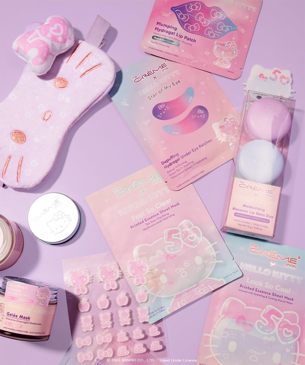 The Crème Shop Hello Kitty x Pimple Patches – Cute Hydrocolloid Dots for Acne-Prone Skin, Vitamin E Boost, Redness & Blemishes Treatment, 50th Edition, for Teens (Pack of 1)