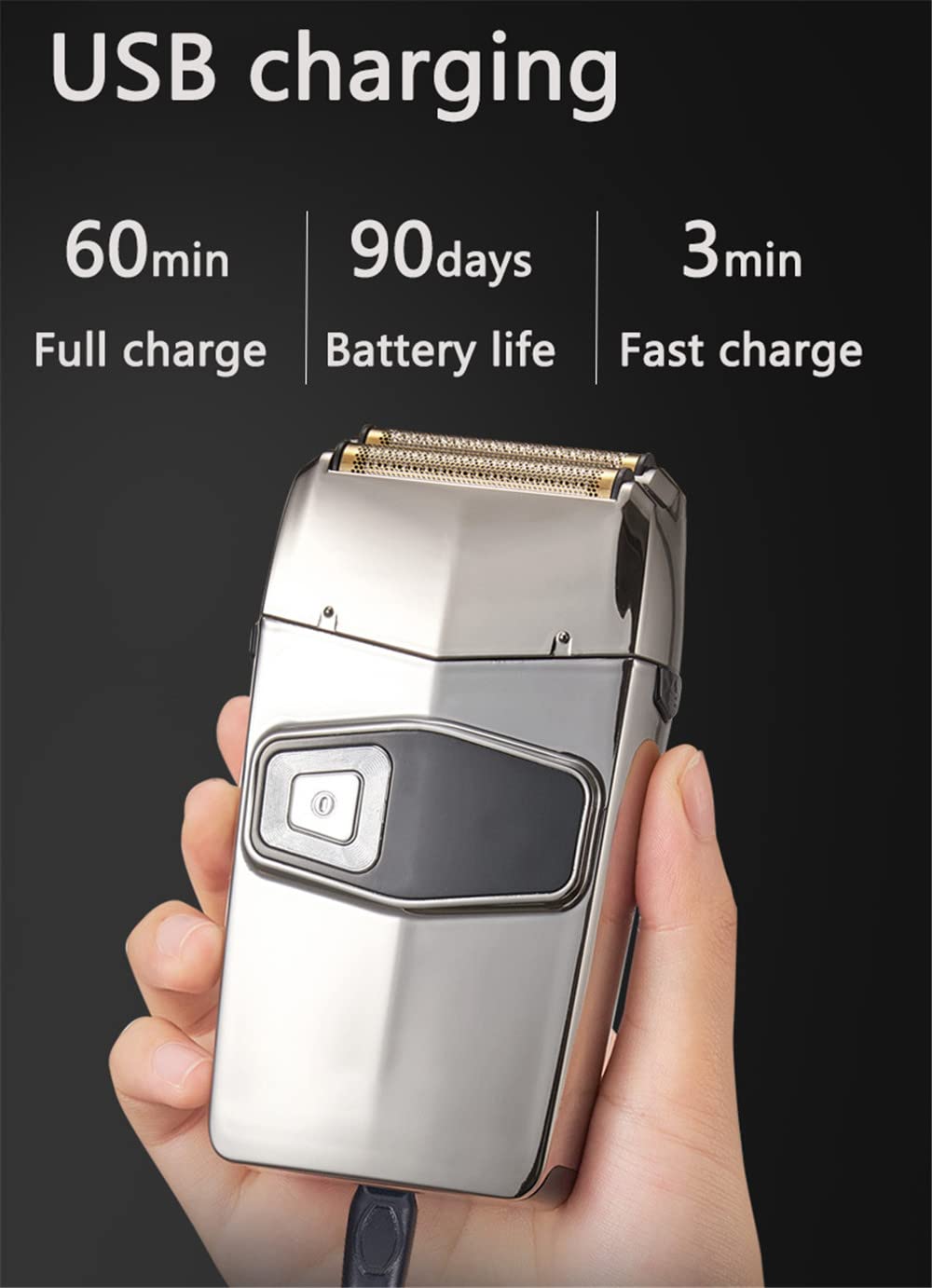 Electric Shaver, LED Digital Display, Electric Shavers for Men Barber Shaver with Precision Trimmer, Beard Trimmer with Rechargeable, Low Noise Durable for Men Home