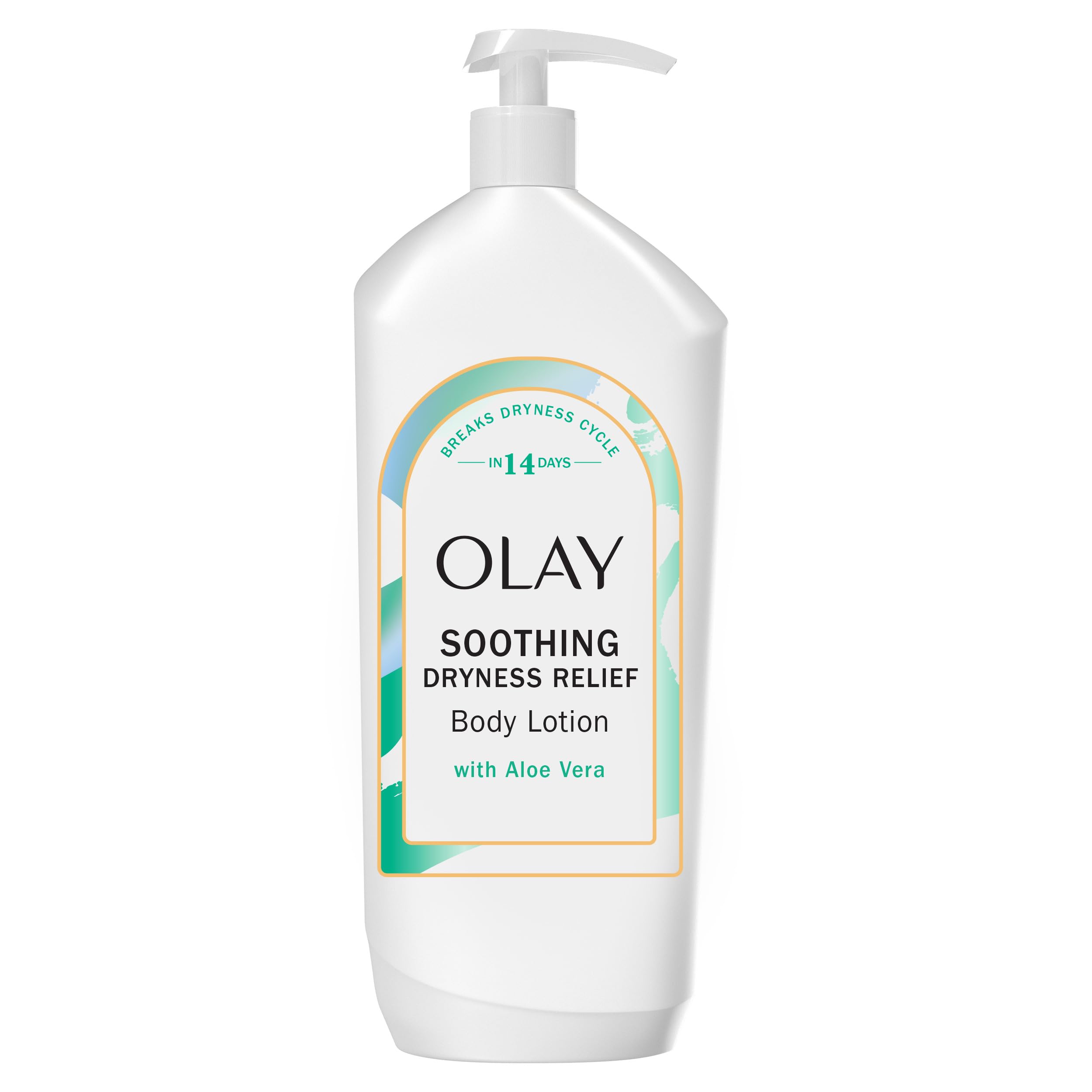 Olay Soothing Dryness Relief Hydrating Body Lotion for Women, Absorbs Instantly, Formulated with Vitamin B3 Complex, Aloe Vera Scent, 18 fl oz