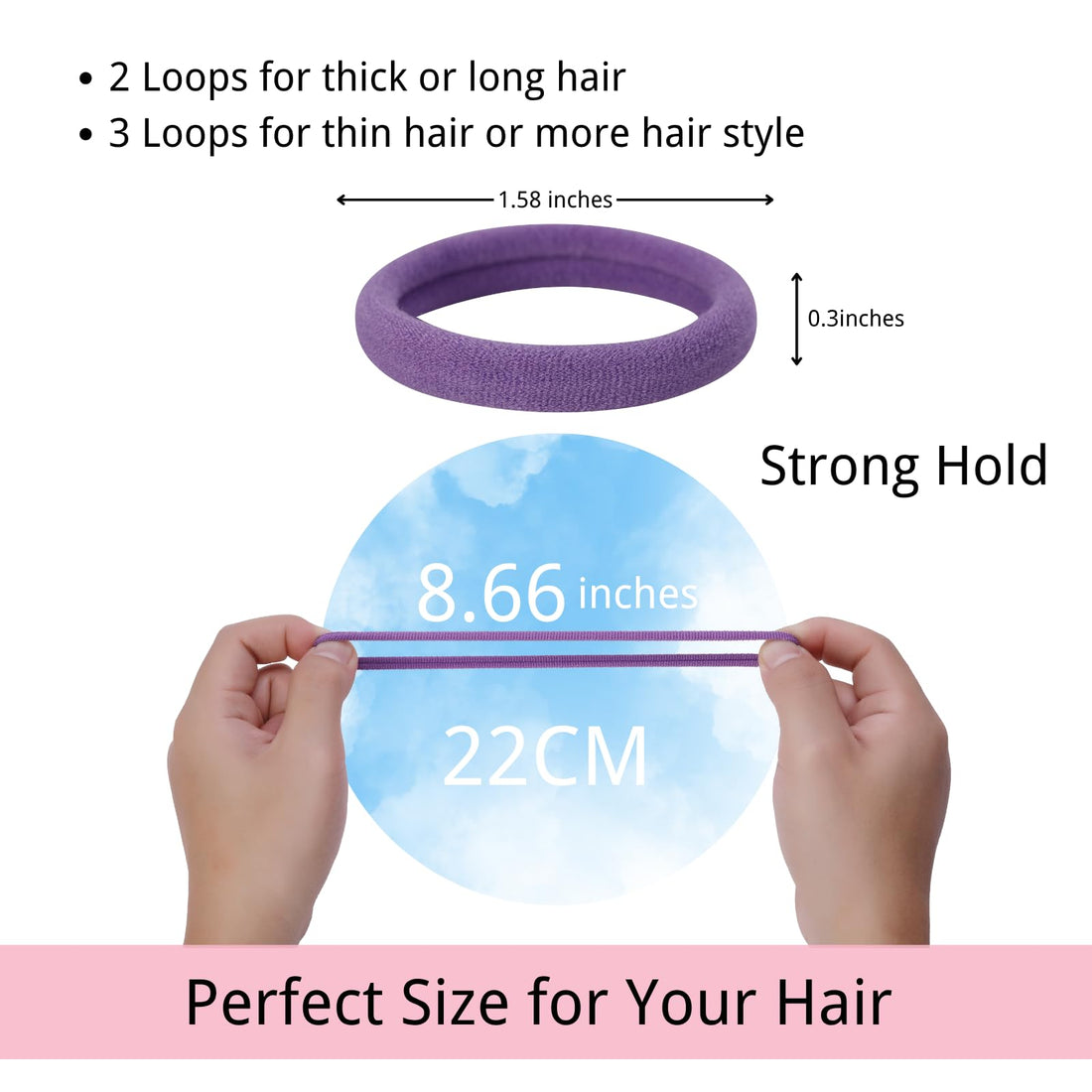 LuSeren 120 Pcs Purple Hair Ties for Women, No Damage Soft Seamless Nylon Hair Elastics for Thick Hair, Ponytail Holders, 3 Gradient Purple Hair Accessories