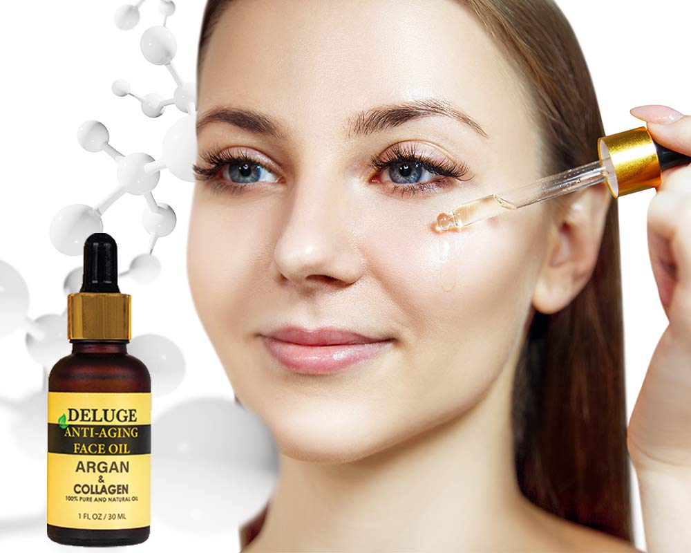 COLLAGEN FACE OIL WITH ARGAN OIL 100% NATURAL – FINE LINES, WRINKLES, ANTI- AGING FACIAL OIL. SMOOTHING AND FIRMING SKIN CARE TREATMENT, NATURE’S MOST POTENT BOTANICAL INGREDIENTS