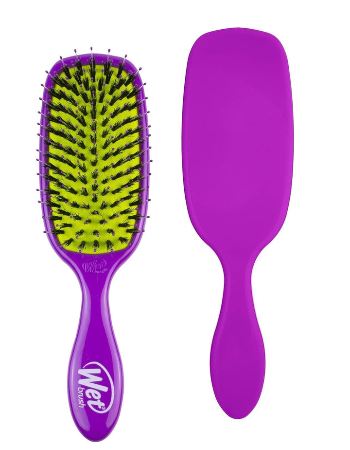 Wet Brush Shine Enhancer Hair Brush, Purple - Exclusive Ultra-soft IntelliFlex Bristles - Natural Boar Bristles Leave Hair Shiny And Smooth For All Hair Types - For Women, Men, Wet And Dry Hair