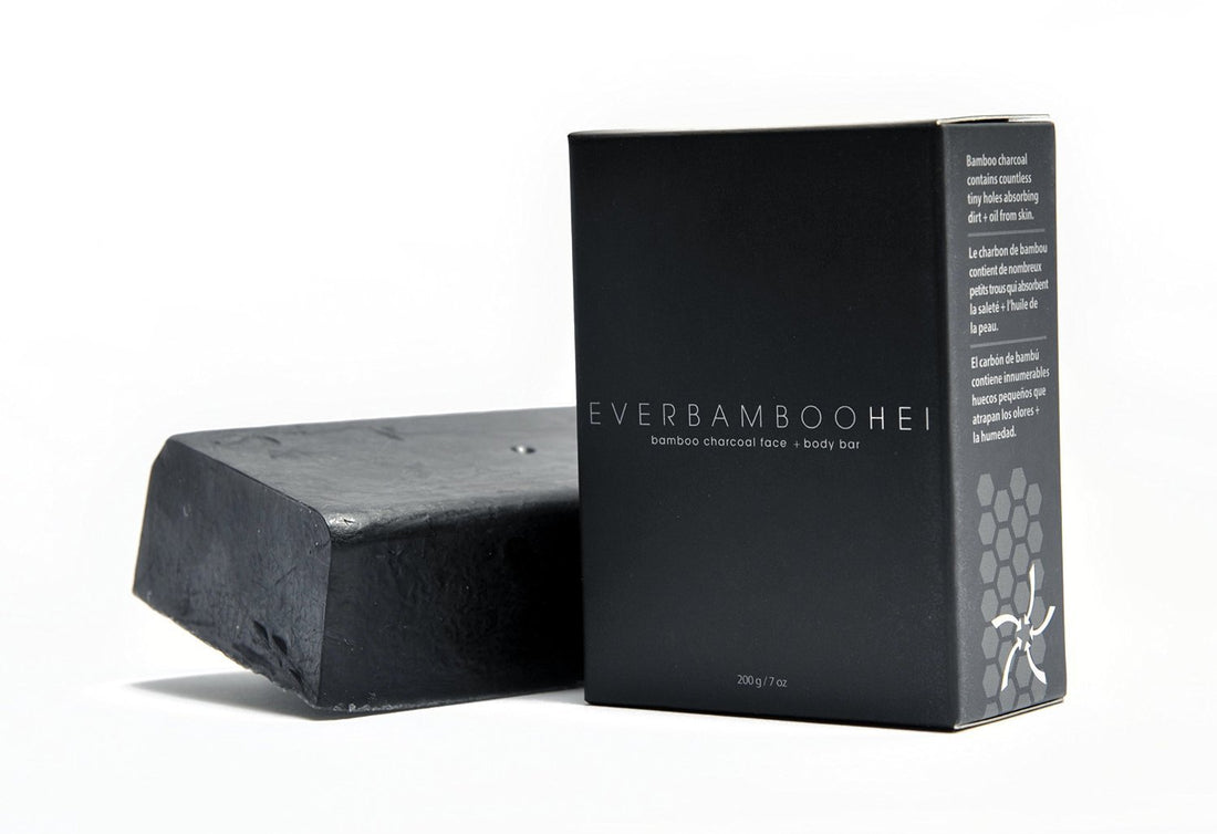 Ever Bamboo HEI Bamboo Charcoal Moisturizing Face Body Soap Bar (200 g)