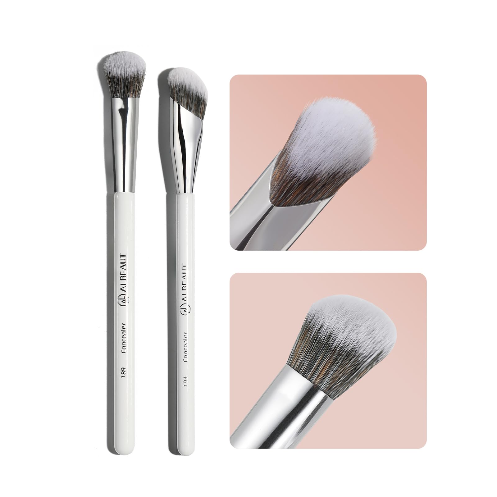 Albeaut Concealer Makeup Brushes Set, Angled Under Eye Brightening Brushes for Liquid, Cream, Stick Concealer Foundation Nose Contour Eyeshadow Blending (189193)