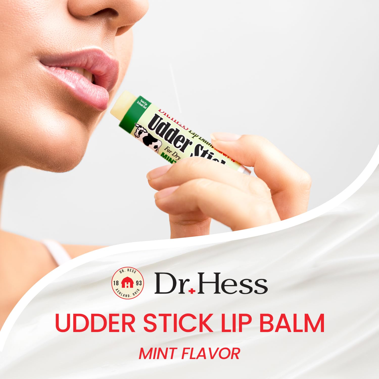 Mint, 4 Count : Dr Hess Udder Stick Lip Balm, Mint, 4 Count