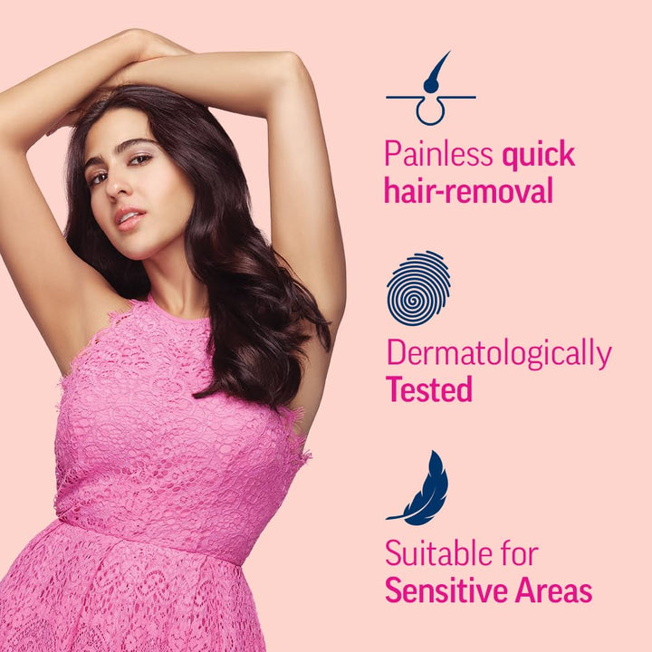 Veet Pure Hair Removal Cream for Women With No Ammonia Smell, Normal Skin - 50g | Suitable for Legs, Underarms, Bikini Line, Arms | 2x Longer Lasting Smoothness than Razors