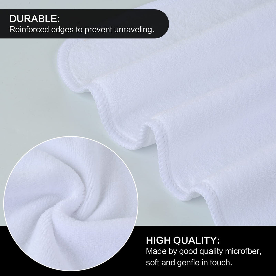 Sinland Microfiber Facial Cloths Fast Drying Washcloth 12inch x 12inch Grey 3pack + White 3pack