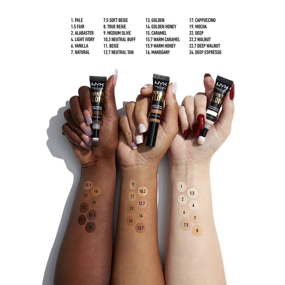 NYX PROFESSIONAL MAKEUP Born To Glow Radiant Concealer, Medium Coverage - Golden