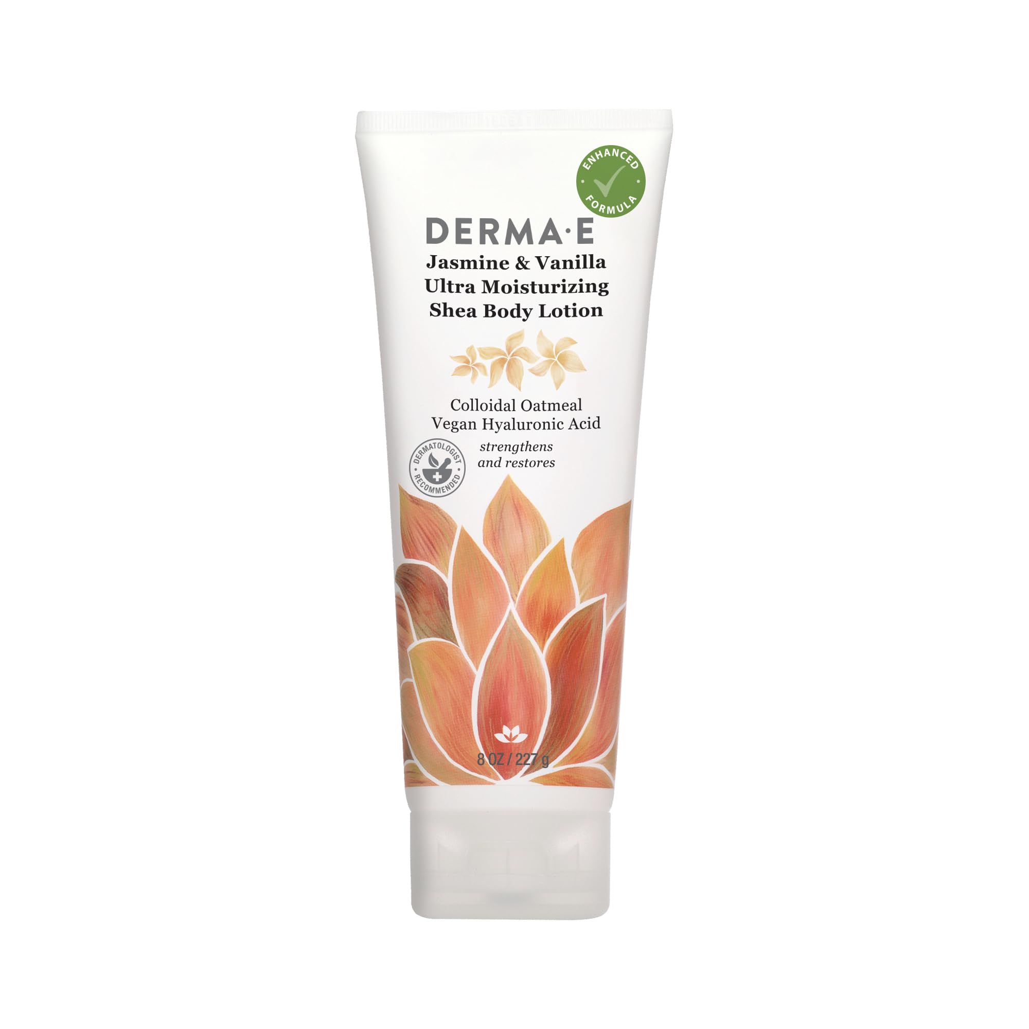 Derma-E Jasmine & Vanilla Hydrating Shea Body Lotion, 8 Ounce