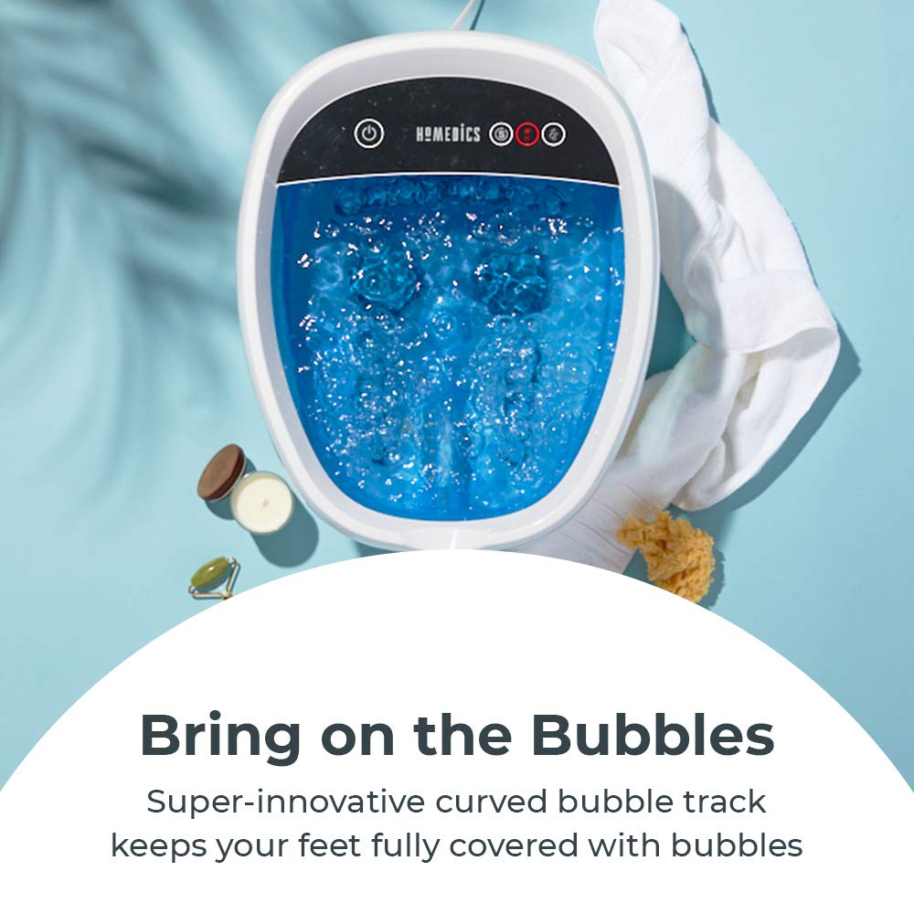 HoMedicsÃ‚® Shiatsu Bliss Footbath with Heat Boost, Foot Spa Massager, Deep Kneading Pedicure Tub, Vibrating Bubbles with Soothing Heat, Portable at-Home Spa
