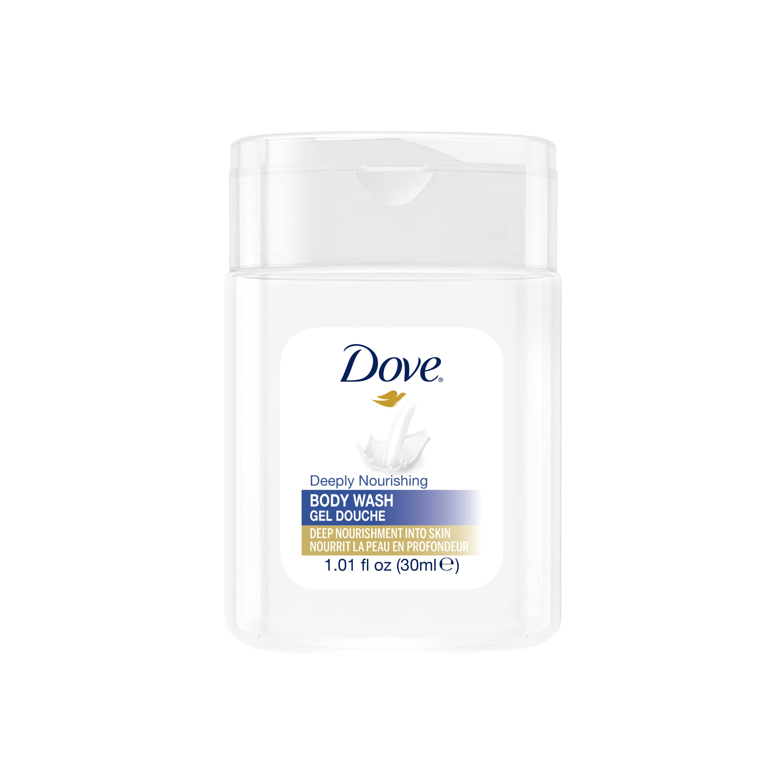 Dove 30 ml 1oz Essential Body Wash for Hotels, Motels, Hospitality and Household Use - Case of 192