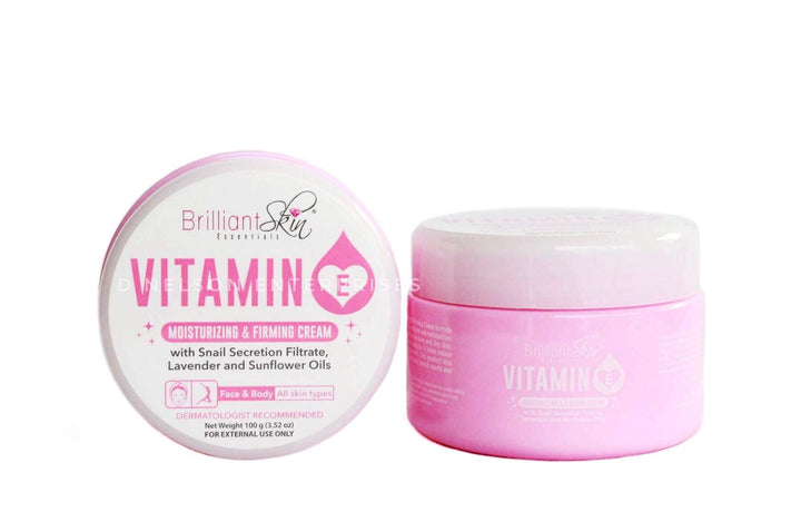 Brilliant Skin Essentials Vitamin E Cream Moisturizing and Firming for Face and Body, 100g