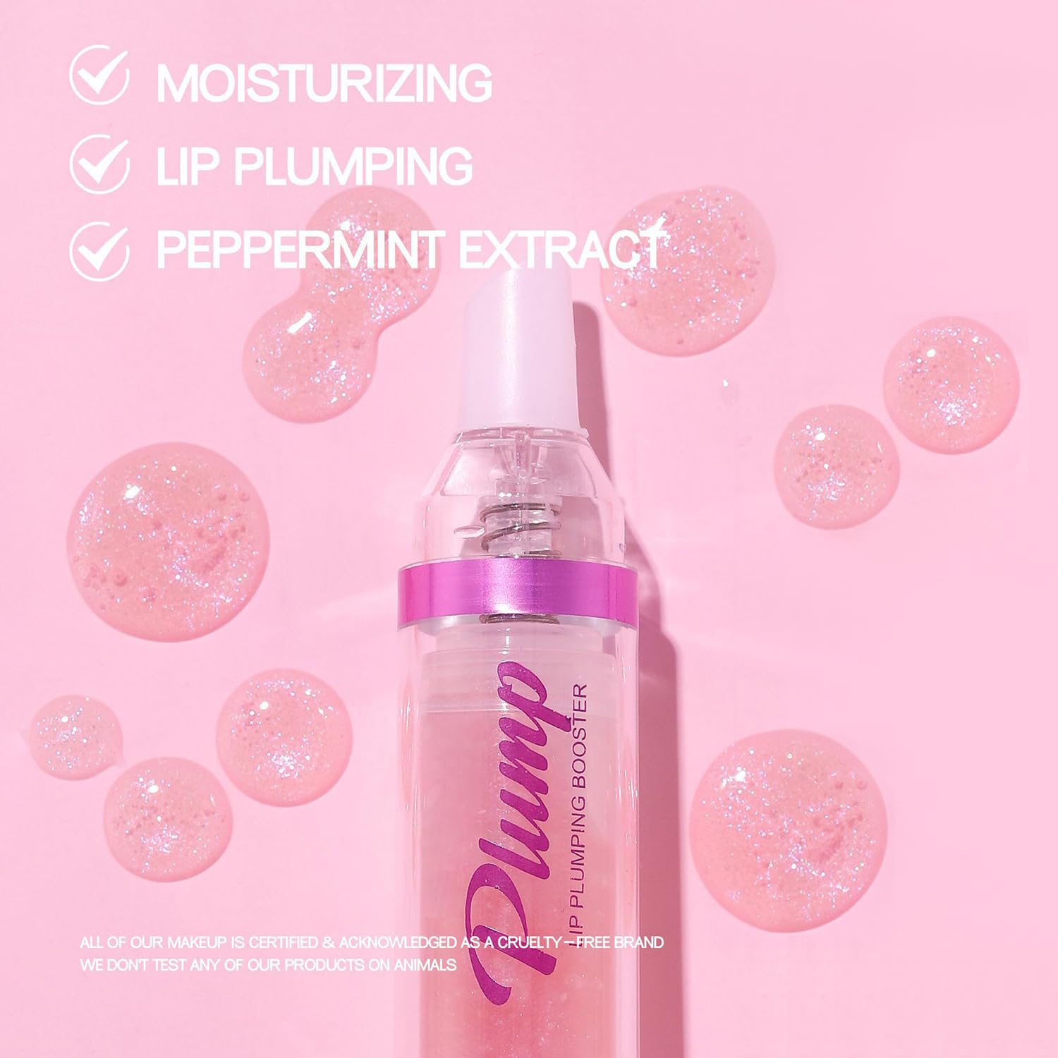 Tiejdhr 6 Colors Lip Plumper, Hydrating & Smooth Lip Wrinkles, Enhancing Plump Effect for Fuller Lips High Shine Lip Glaze Long Lasting Nourishing Lip Plumper for Women Girls (# 01)