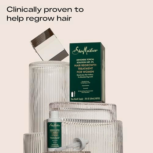 SheaMoisture Hair Regrowth Treatment for Women Minoxidil Topical Solution UPS, 2% to Stimulate Hair Regrowth Unscented 2 oz