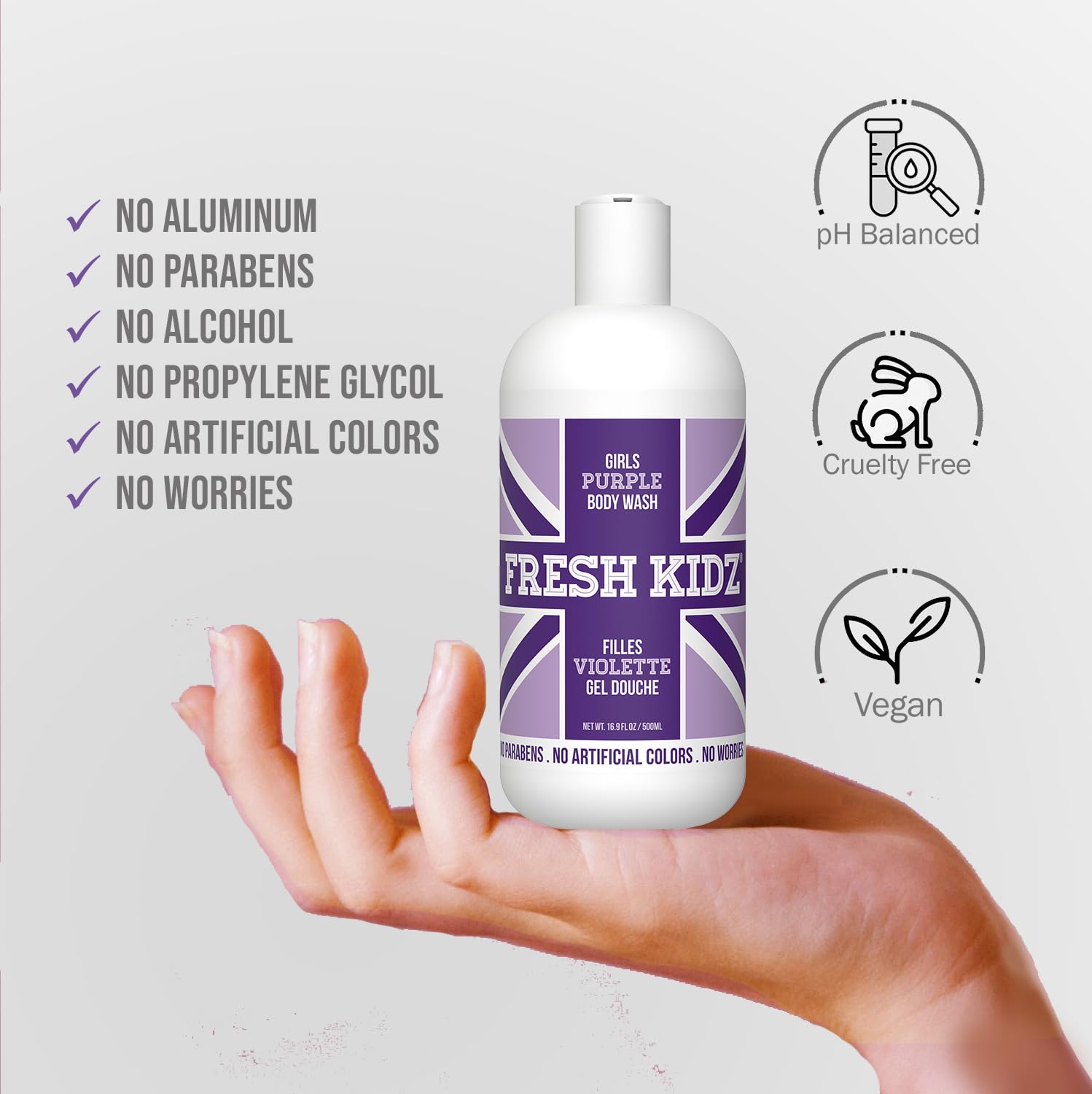 Keep It Kind Fresh Kidz Girls Purple Natural Body Wash 16.9 Fl Oz